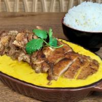 Curry Chicken and Rice · Marinated, grilled chicken with our housemade curry cooked from a chicken broth base. Served...