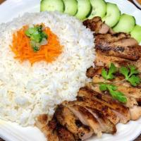 Grilled Chicken Bento Box · A dinner-sized Bento Box of grilled, house-marinated chicken with fresh vegetables served wi...