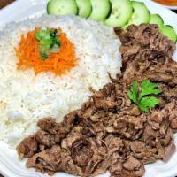 Grilled Beef Bento Box · A dinner-sized Bento Box of grilled, house-marinated beef with fresh vegetables served with ...