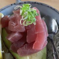 Stuffed Avocado · W/tuna sashimi in season.