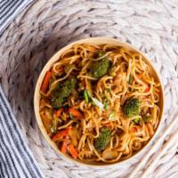 Vegetable Chow Mein · Hot white noodles with vegetables and spices.