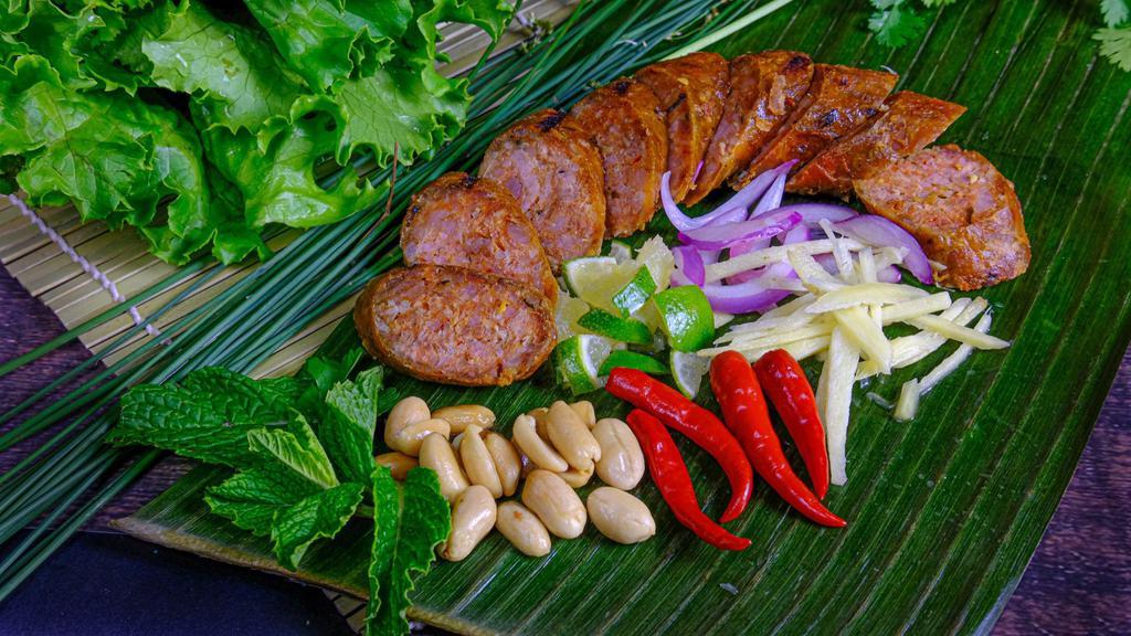Chiang Mai Style Thai Herb Sausage ไส้อั่ว · Northern style pork sausage.