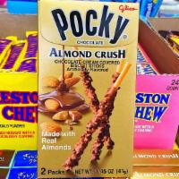 Pocky Almond Crush · An irresistible snack with the perfect combination of smooth milk chocolate and roasted almo...