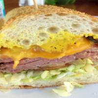 Hot Pastrami Sandwich · Pastrami covered in cheddar cheese. Served hot.