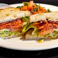 Smoked Salmon BLT Sandwich Lunch · Bacon, lettuce, tomato and avocado.