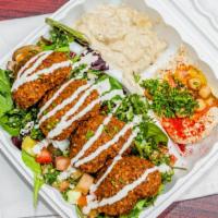 Falafel Plate · includes rice or salad