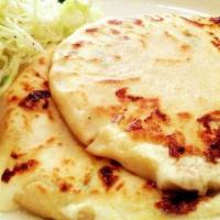 Loroco & Cheese Pupusa · Pupusa made with corn dough mixed with rice flour filled with loroco, mozzarella cheese, and...