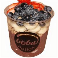 Berry Acai Bowl · Base Blend: Açaí, Banana, Strawberry, Blueberry, Coconut Flakes, Soy Milk, Honey.  Toppings:...