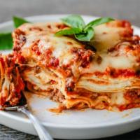 Lasagna · Classic with cheese and meat.