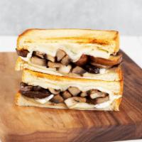 Mushroom Melt · Griddled sandwich with mushrooms, melty provolone and Swiss cheese, mayonnaise, and your cho...