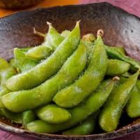 Edamame · Served warm soy bean with sea salt (we don't precook).