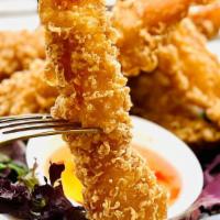 Shrimp Tempura · Crispy fried tempura shrimp, served with sweet and sour dipping sauce.