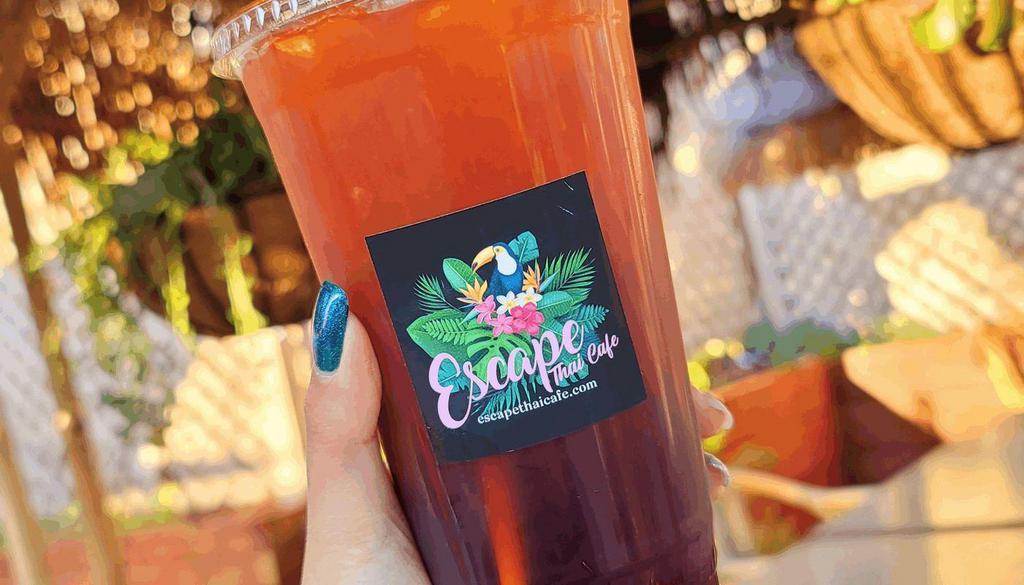 Escape Ice Tea · Sweet and infuse bright citrus flavor from fresh squeezed lemon juice.