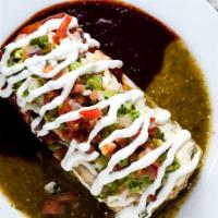 Regular Burrito · What's good. Your choice of meat, steak, chicken, carnitas, pastor, Chile verde. Filled with...