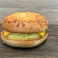 Bagel, Egg, & Cheese · Bagel with scrambled egg and choice of cheese.