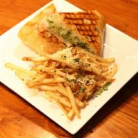 The Tuscan · Favorite. Grilled chicken, roasted red peppers, fontina cheese, and pesto served on grilled ...