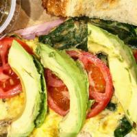Breakfast Plate · Two eggs cooked with our daily selection of fresh veggies with cheese, avocado tomato, and s...