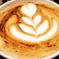 Cappuccino · Double espresso with steamed milk and foam.