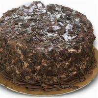 *Brown Derby · Chocolate cake filled and iced with chocolate whipped cream, covered in chocolate shavings (...