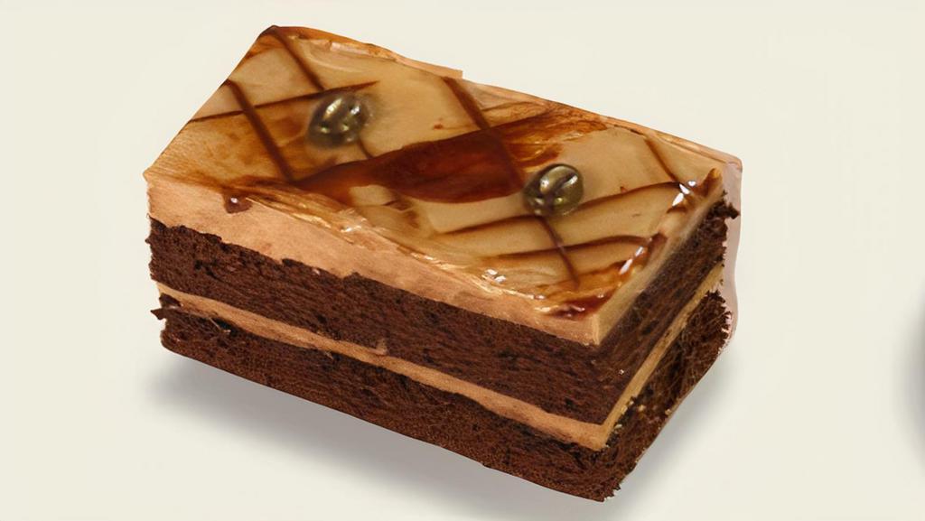 Café Vienna · Layers of espresso soaked chocolate cake with creamy mocha mousse