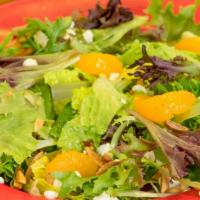 Asian Citrus · Mixed greens, chicken red onion, mandarin oranges, toasted almonds, goat cheese, crispy nood...