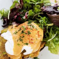 Avocado & Poached Egg · French Levain w/ House-made Avocado Spread, Poached Egg, and Hollandaise.  Includes Side Sal...