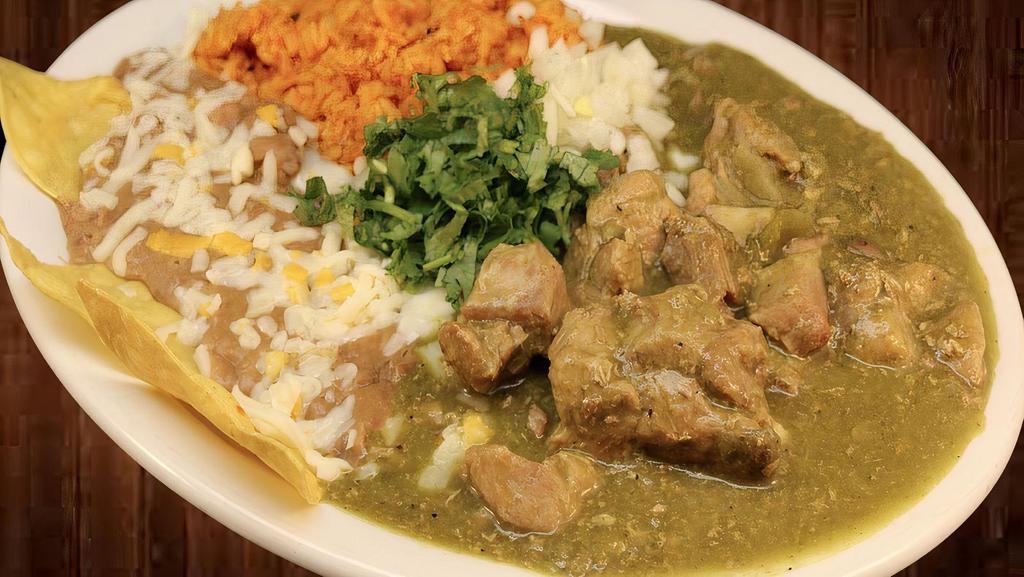 Chile Verde · (pork in a green sauce).