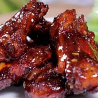 BBQ Wings (10pc) · Served with blue cheese or ranch.