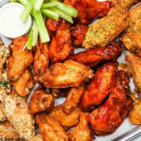 Jumbo Wings (40-pc Football Pack) · 40 crisp fried golden-brown wings tossed in sauce of your choice