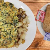 Spinach, Green Onions, & Mushrooms Omelet · 
