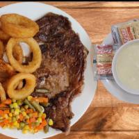 Rib Eye Steak Dinner · 12 oz. Grilled to order.
