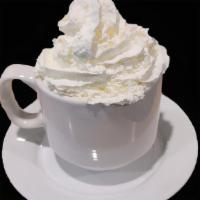 Hot Chocolate · Topped with whipped cream.