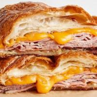Ham & Cheese Croissant · Sliced roasted ham, cheddar cheese, toasted on a butter croissant