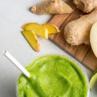 Green Machine · Fresh spinach, ginger, apple juice, lemon juice, honey