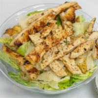 Large Caesar Salad · Romaine's hearts topped with croutons, Parmesan cheese, and creamy caesar dressing.