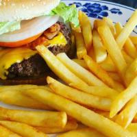 Bacon Cheeseburger · With french fries.