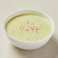 Paleo Broccoli Soup · Blended broccoli and onion with coconut cream and spices. Gluten-free. Vegan.