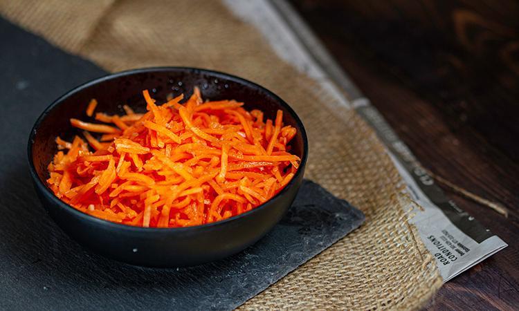 Pickled Carrot (GF) (Veg.) · Crunchy, slightly sweet and tangy pickled carrots.