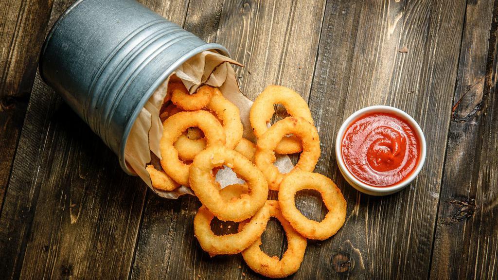 Onion Rings · Golden crisp onion rings deepfried to perfection.