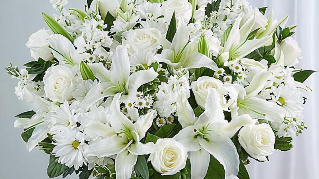 All White Flower Vase · All white assorted flowers.