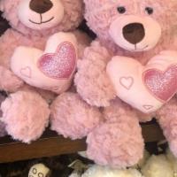Lila Teddy Plush · Lavender teddy plush bear with small heart