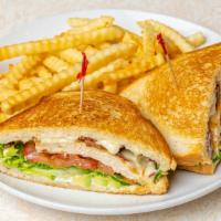 California Chicken · Grilled chicken, bacon avocado, lettuce, tomato, and Swiss cheese.