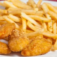 J5 Chicken Nuggets & Fries · 6 chicken nuggets and French fries.