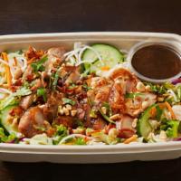 Chef's Salad · Asian Salad, Rice Noodles, Crispy Shallots, Peanuts, Herbs, Soy Vinaigrette. Choice of Garli...