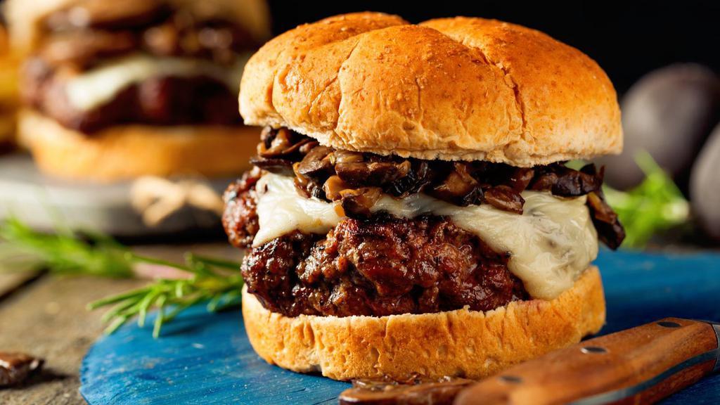Mushroom Cheeseburger · Angus beef with melted cheese and grilled mushrooms.