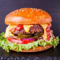 Jalapeno Cheeseburger · Angus beef with melted cheese and jalapenos.