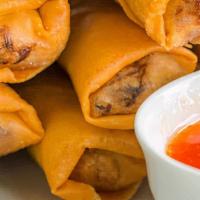 Vegetable Spring Egg Rolls · with dipping sauce