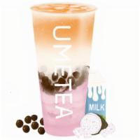 Black Milk Tea with Pearl & Taro（芋泥波波鲜奶茶） · Longan Black Tea infused organic milk w/ handmade real taro & brown sugar pearl（500cc dariy）
