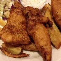 Circus Fish & Chips · Traditional or crunchy. Icelandic cod strips deep-fried in beer batter, served with house-cu...