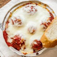 Spaghetti Meatballs · served with bread and butter.